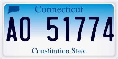 CT license plate AO51774