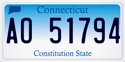 CT license plate AO51794