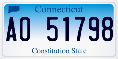 CT license plate AO51798