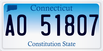 CT license plate AO51807
