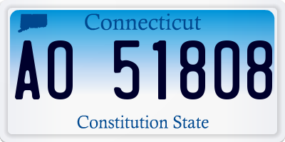 CT license plate AO51808