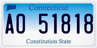 CT license plate AO51818