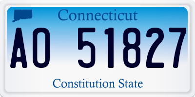CT license plate AO51827