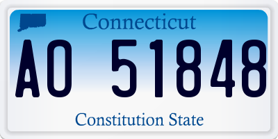 CT license plate AO51848