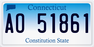 CT license plate AO51861