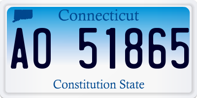 CT license plate AO51865