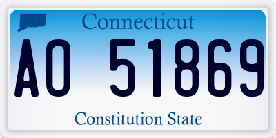 CT license plate AO51869