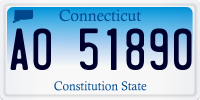 CT license plate AO51890