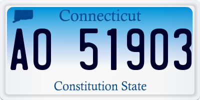 CT license plate AO51903