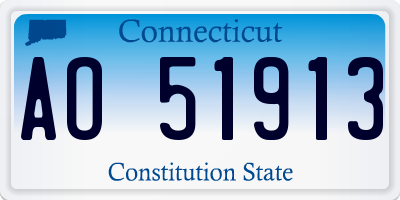 CT license plate AO51913