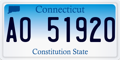 CT license plate AO51920