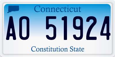 CT license plate AO51924
