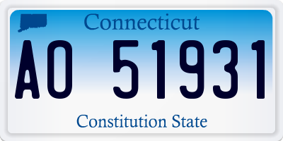 CT license plate AO51931