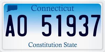 CT license plate AO51937