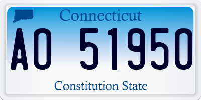 CT license plate AO51950
