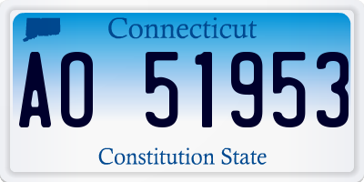 CT license plate AO51953