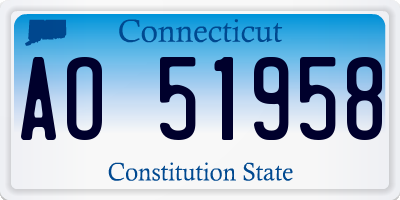 CT license plate AO51958