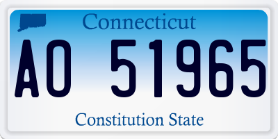 CT license plate AO51965