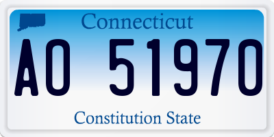 CT license plate AO51970