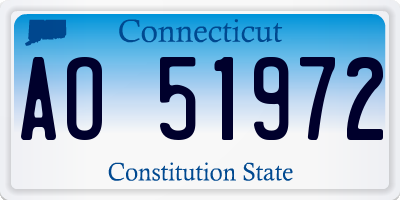 CT license plate AO51972