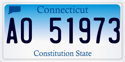CT license plate AO51973