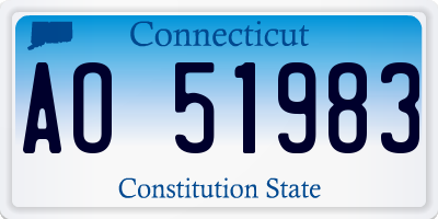 CT license plate AO51983