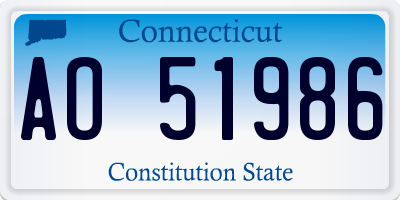 CT license plate AO51986