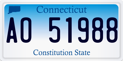 CT license plate AO51988