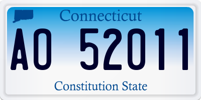 CT license plate AO52011