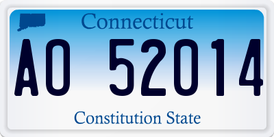 CT license plate AO52014