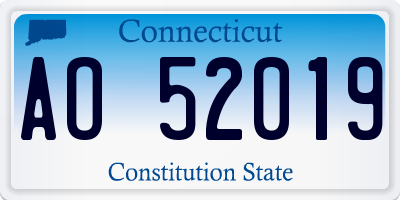 CT license plate AO52019