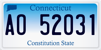 CT license plate AO52031