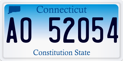CT license plate AO52054