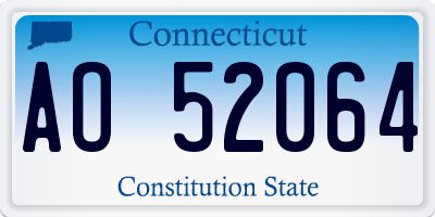 CT license plate AO52064