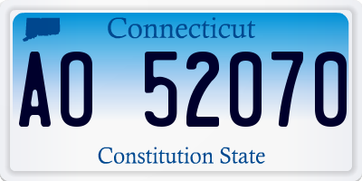CT license plate AO52070