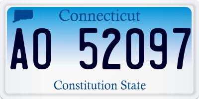 CT license plate AO52097