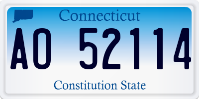 CT license plate AO52114