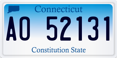 CT license plate AO52131