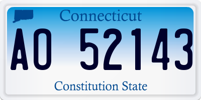 CT license plate AO52143