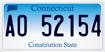 CT license plate AO52154