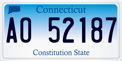 CT license plate AO52187