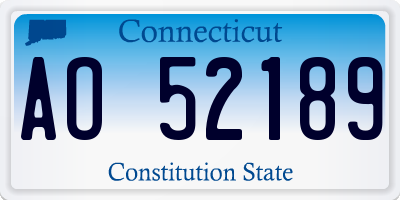 CT license plate AO52189
