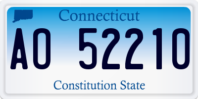 CT license plate AO52210