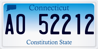 CT license plate AO52212