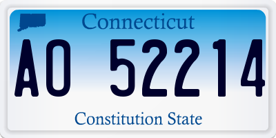 CT license plate AO52214
