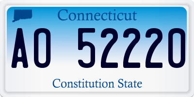 CT license plate AO52220