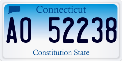 CT license plate AO52238