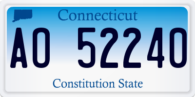 CT license plate AO52240