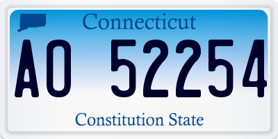 CT license plate AO52254