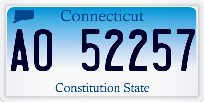 CT license plate AO52257